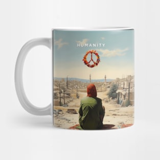 Peace Imperative: Navigating Divisiveness in a World Torn Apart on a Dark Background Mug